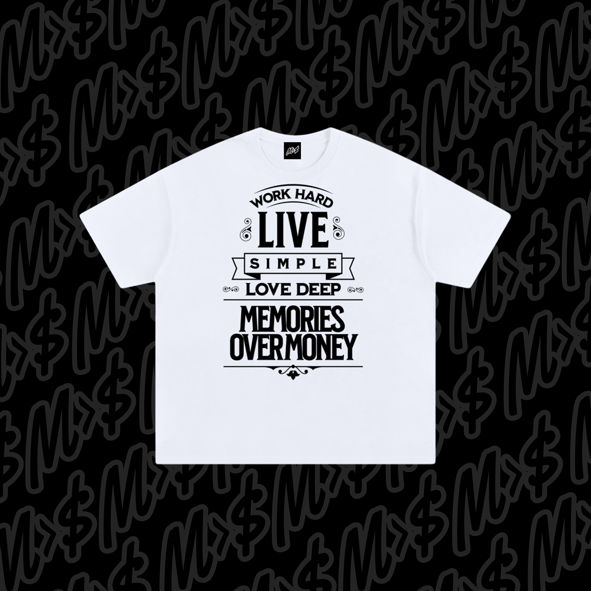 Live Simple Tee | White | Front Graphic