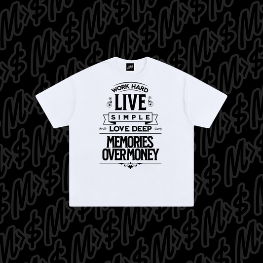 Live Simple Tee | White | Front Graphic